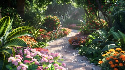 Obraz premium Gardens wonderful places with flowering plants