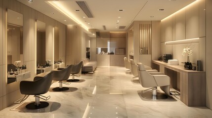 The salon is prestigious with an elegant design