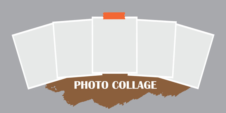 5 photo collage template. vector illustration, new collections