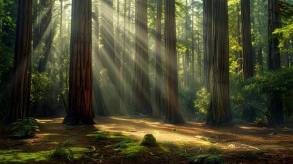 Obraz premium A forest fairy tale among the redwoods picture