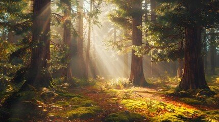 Obraz premium A fairy tale where redwood trees picture