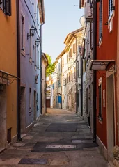 Papier peint photo Cuisine Narrow street with colorful houses in  old town in Novi Grad, Croatia  © Alexander