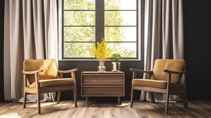 Yellow Armchairs and Window

