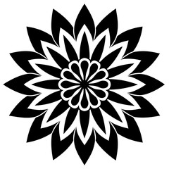 Floral Mandala silhouette vector illustration on white background