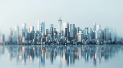 Fototapeta premium Cityscape Skyline Reflection