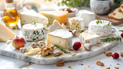 Gourmet cheeses a variety of cheeses against