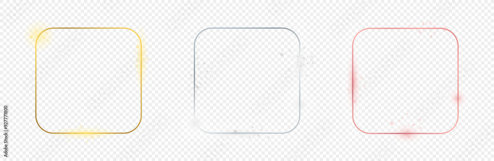 Poster set of three rounded square frames