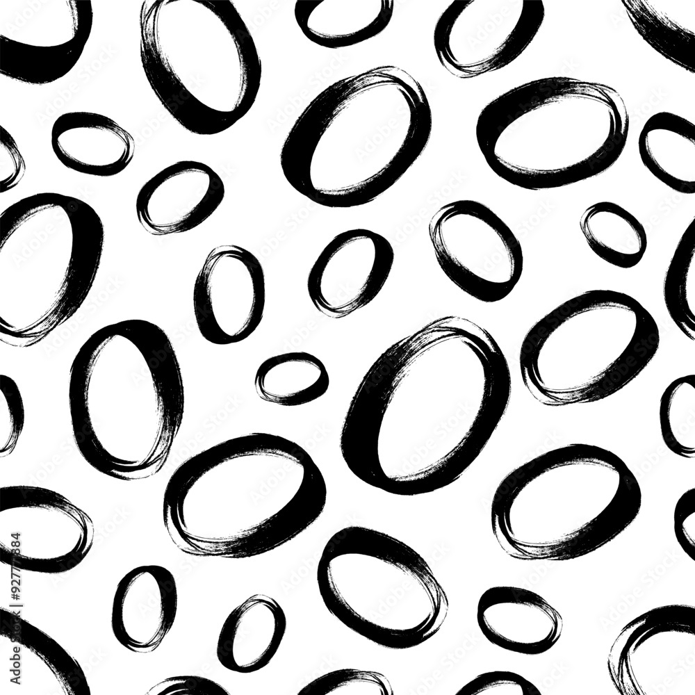 Poster seamless pattern with sketch circles shape