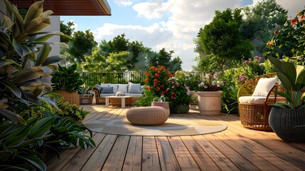Fototapeta premium Terrace a spacious place for family gatherings