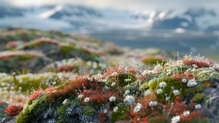 Tundra stunning views with endless expanses of moss