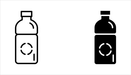 Plastic Bottle line icon set shape collection, thin line design vector illustration, on white background.