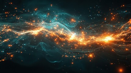 Obraz premium Abstract Digital Art: Intricate and mesmerizing digital art with swirls of light
