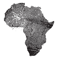 map africa images with a fingerprint design, symbolizing identity and connection to the continent  © Creavium