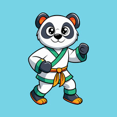 panda karate kimono judo taekwondo vector sport mascot