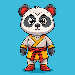 panda karate kimono judo taekwondo vector sport mascot