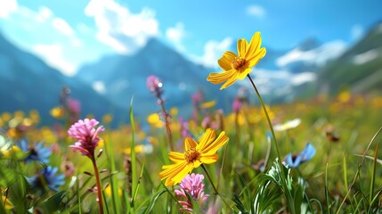 Fototapeta premium Flowers magnificent and rare plants growing in high