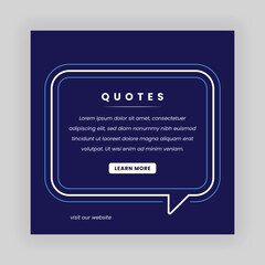Quotes Square Social Media Post. Simple Trendy Quotes Design Template for Story, Testimonial, Review, Speech, Feedback, etc.