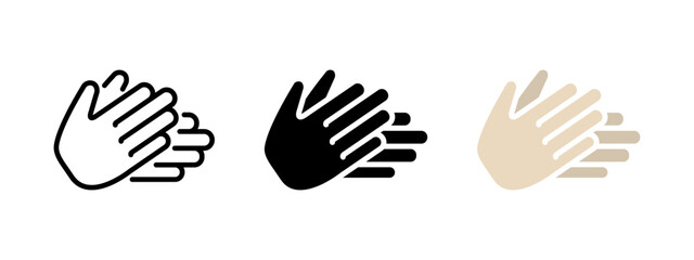 Obraz premium Hands clapping icon. Applause symbol. Washing hands vector illustration. Hands rubbing sign. Gesture concept.