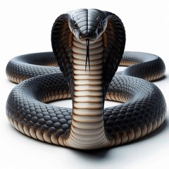 Fototapeta premium Cobra isolated on white background, close up view 