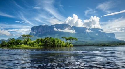 A serene image of Lake Maracaibo with the famous bridge in the background