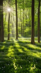 Fototapeta premium sun rays in the forest