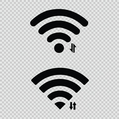  Wifi icon set. icons related to wireless Wi-Fi connectivity, including Wi-Fi signal symbols and an internet connection Wireless internet icon vector.