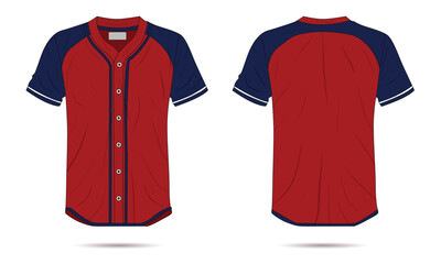 Baseball jersey uniform mockup front and back view. Vector illustration