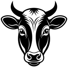 Cow of head black art Vector