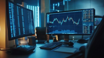 Fototapeta premium Stock market or forex trading graph and candlestick chart suitable for financial investment concept. finance Economy trends background for business idea and all art work design