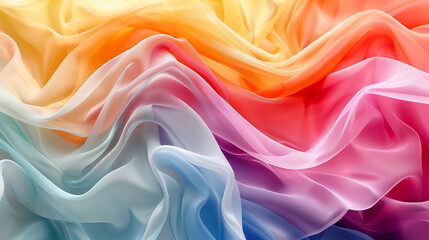 Obraz premium Abstract Waves of Color: Flowing and intermingling vibrant waves of color, with copy space