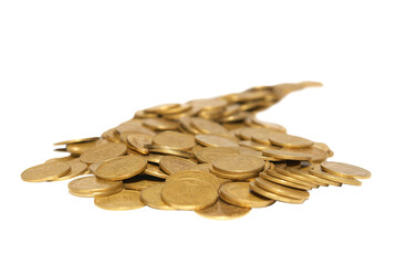 Road of golden coins in PNG isolated on transparent background