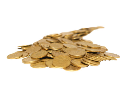 Road of golden coins in PNG isolated on transparent background - Powered by Adobe