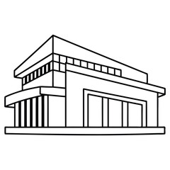 illustration line art of a building