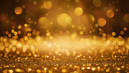 Golden Bokeh Sparkle Background 