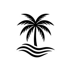 Create a minimalist palm tree logo in art vector