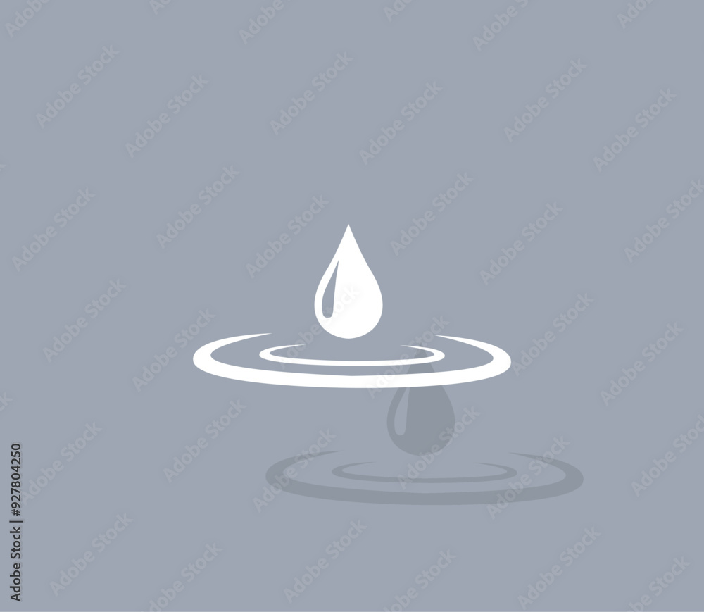 Poster vector icon of white color with shadow on gray background