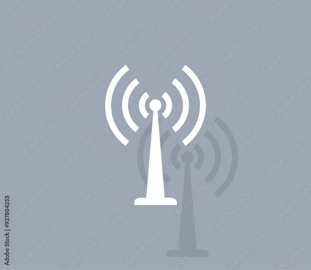Aufkleber vector icon of white color with shadow on gray background