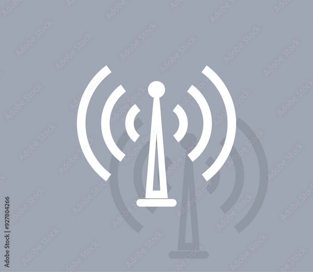 Poster vector icon of white color with shadow on gray background