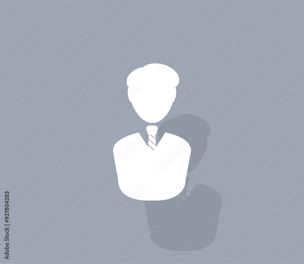 Poster vector icon of white color with shadow on gray background