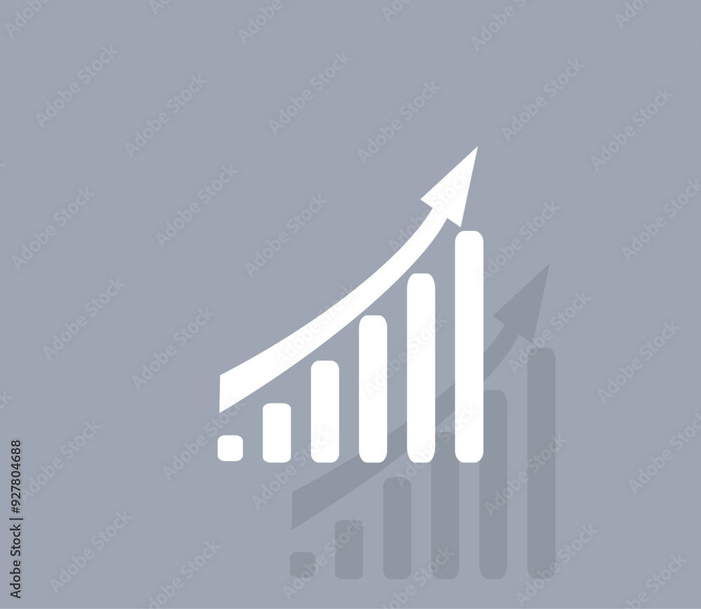 Poster vector icon of white color with shadow on gray background