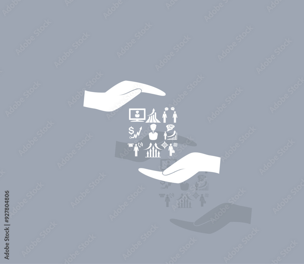 Poster vector icon of white color with shadow on gray background