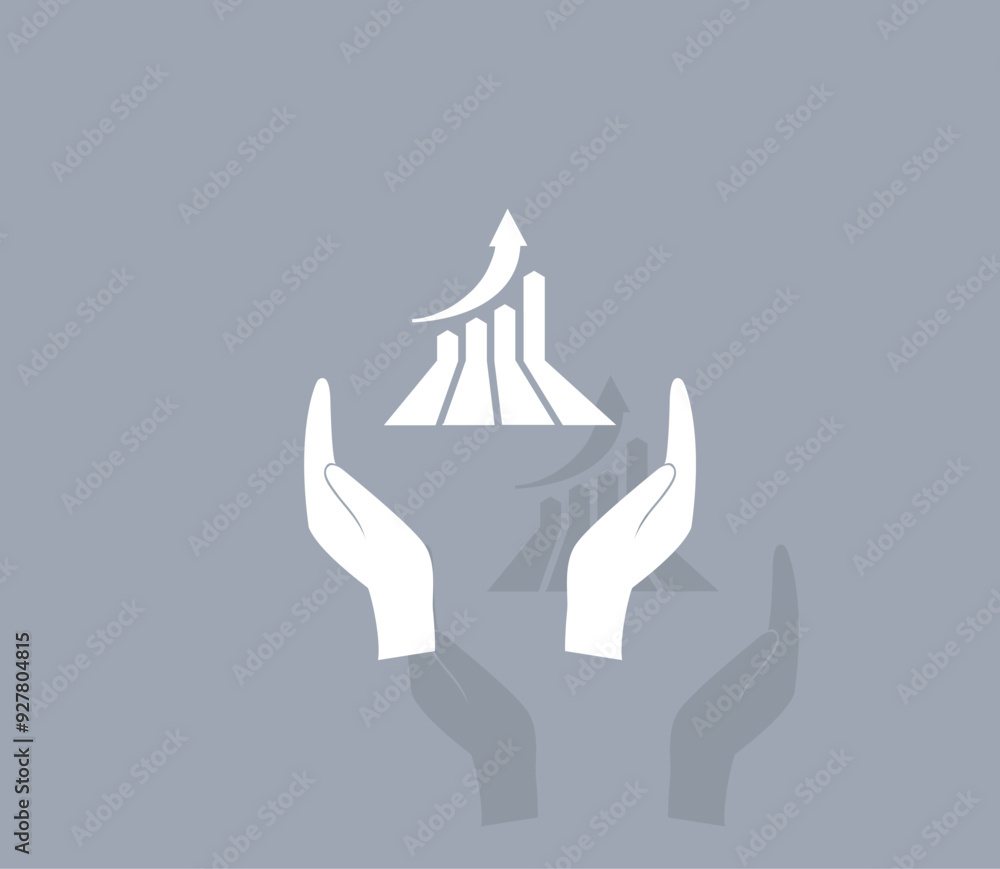 Poster vector icon of white color with shadow on gray background