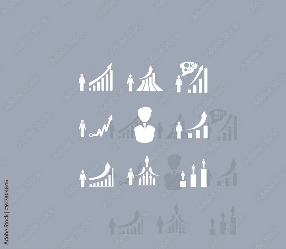 Poster vector icon of white color with shadow on gray background
