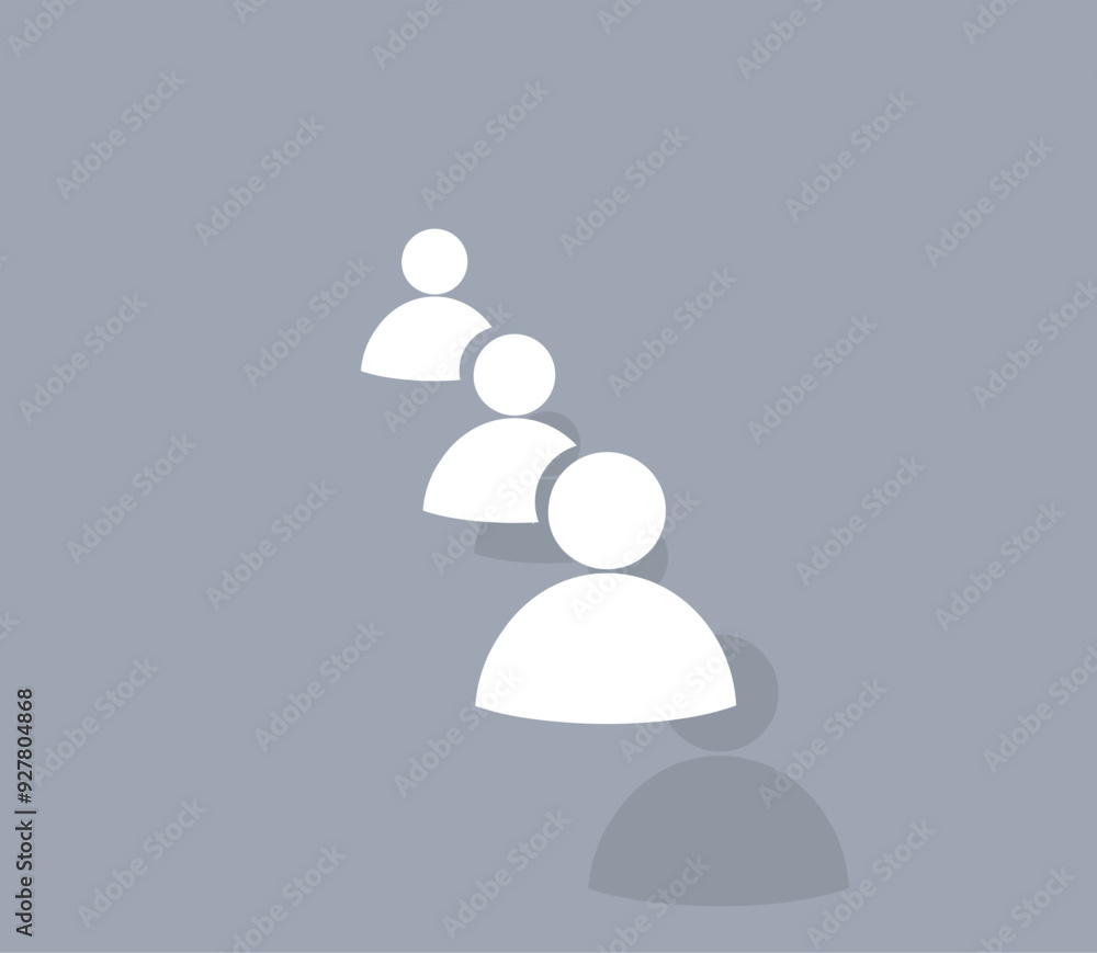 Aufkleber vector icon of white color with shadow on gray background