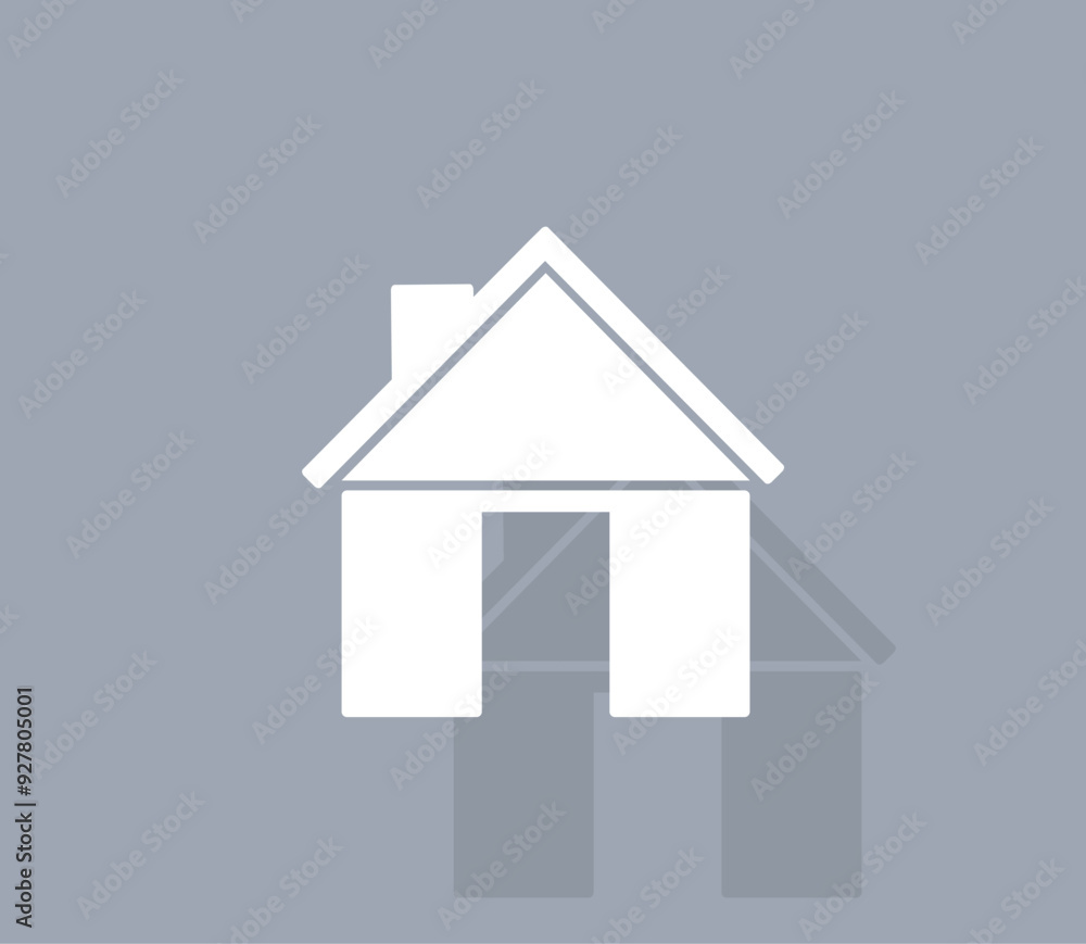 Poster vector icon of white color with shadow on gray background