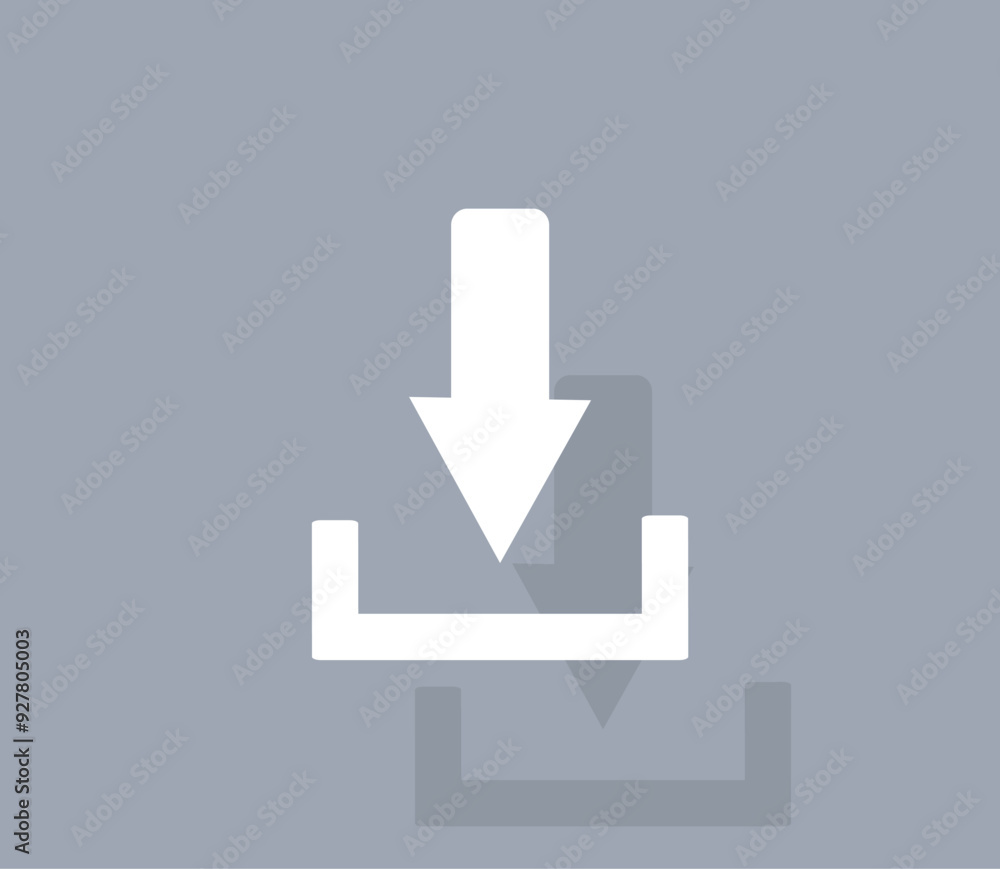 Aufkleber vector icon of white color with shadow on gray background