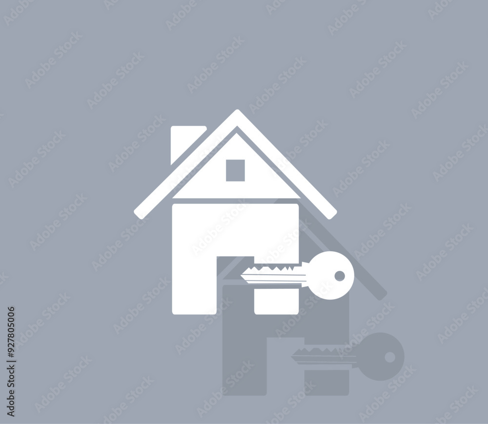 Aufkleber vector icon of white color with shadow on gray background