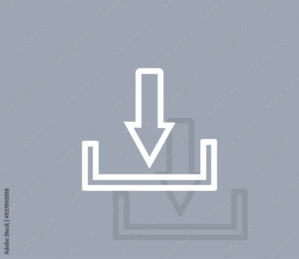 Poster vector icon of white color with shadow on gray background