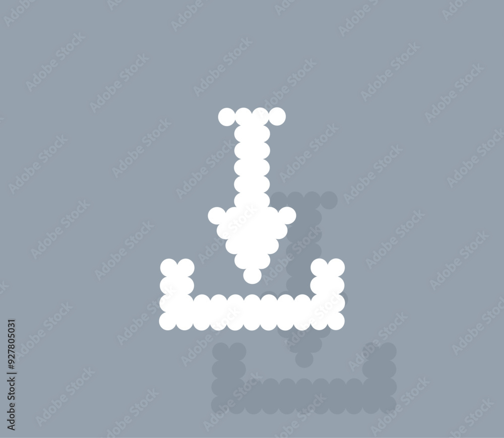 Poster vector icon of white color with shadow on gray background