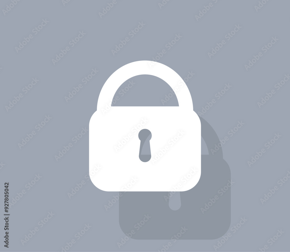 Aufkleber vector icon of white color with shadow on gray background